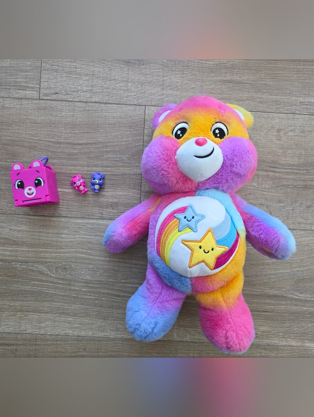 Care Bears 14" Dare to Care Bear Plush; Care Bears Lil' Besties Surprise Cubby